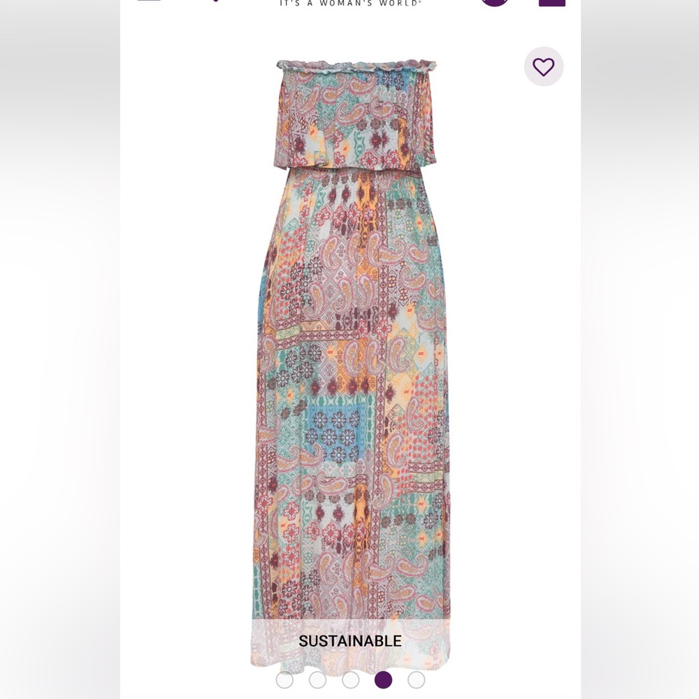 Sustainable patchwork boho festival lightweight bandeau maxi dress - Picture 4 of 7